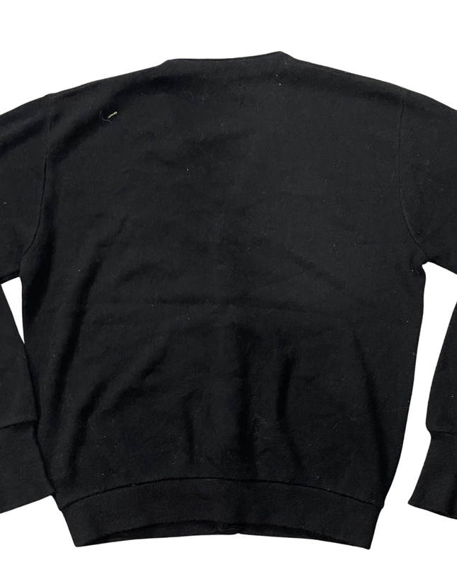Vintage Izod Lacoste Black Knit V-Neck Cardigan Sweater