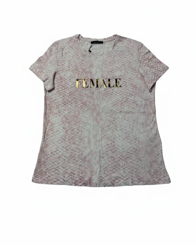 Mohito Pink Snake Print "FEMALE" Graphic Tee W/Tags