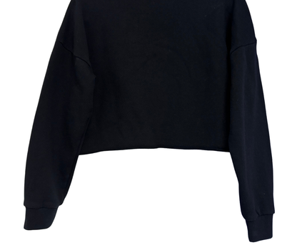 Miss Selfridge Black Floral Embroidered Cropped Sweatshirt