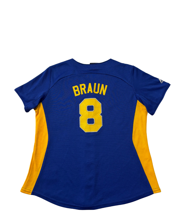 Majestic Blue Milwaukee Brewers Cooperstown Collection Baseball Jersey