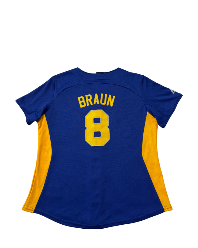Majestic Blue Milwaukee Brewers Cooperstown Collection Baseball Jersey