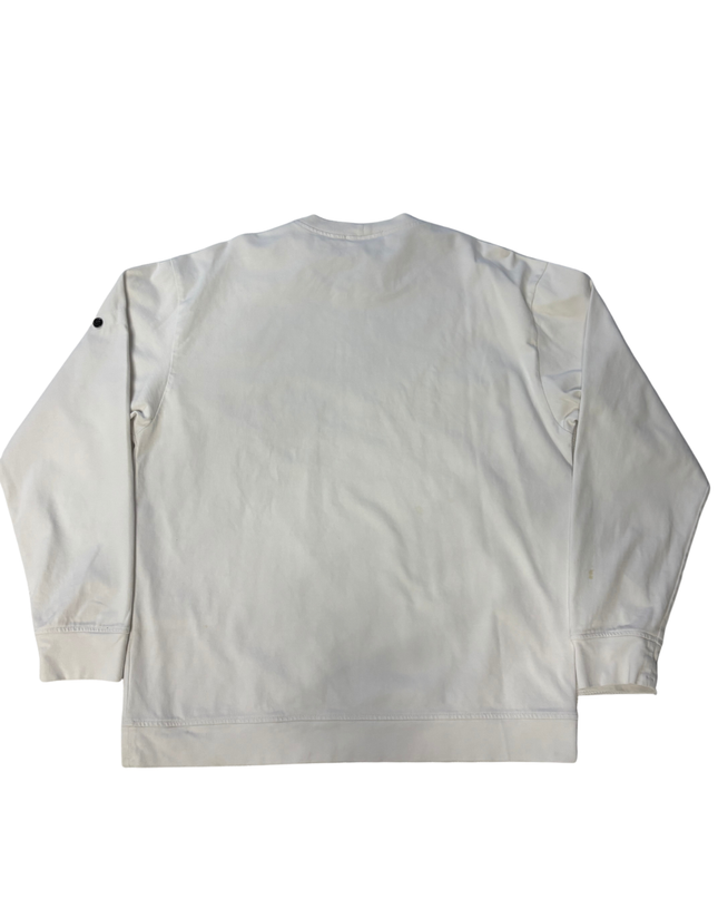Stone Island White Long Sleeve Crewneck Sweatshirt