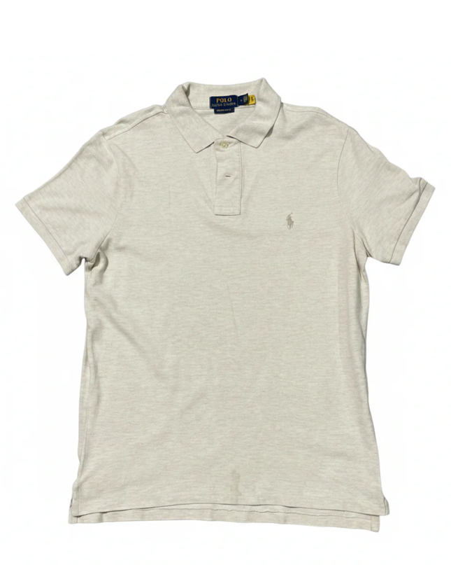 Polo Ralph Lauren Beige Short Sleeve Custom Slim Fit Polo Shirt