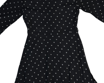 Abercrombie & Fitch Black Floral Print Button-Down Mini Dress