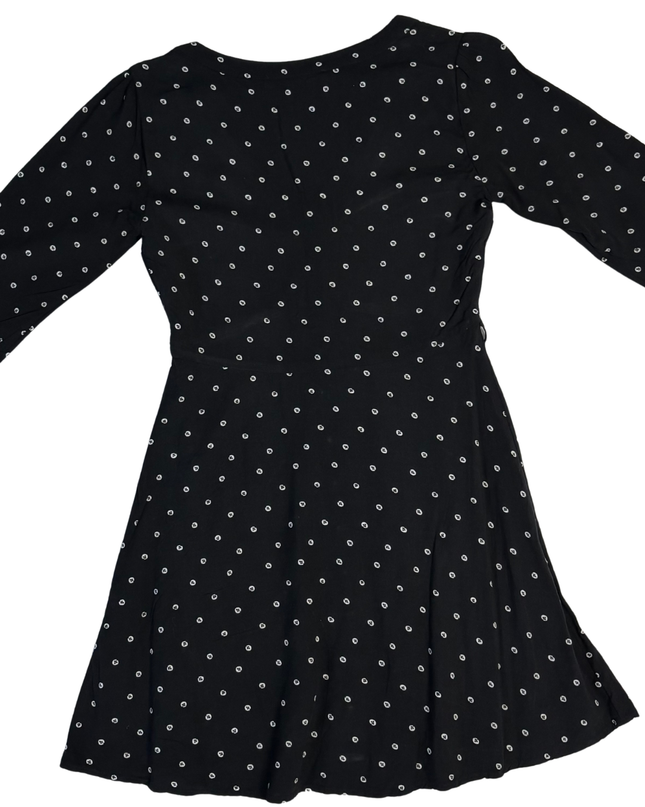 Abercrombie & Fitch Black Floral Print Button-Down Mini Dress