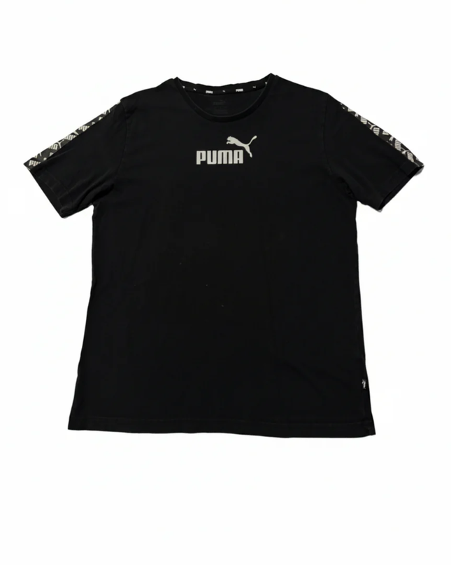 Puma Black Branded Tape Sleeve T-Shirt