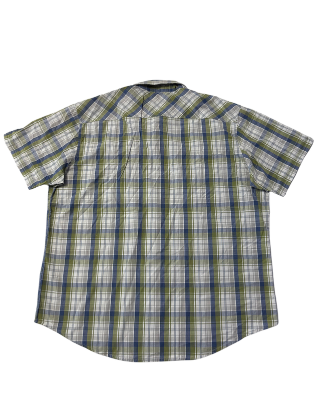 Timberland Green/Blue Plaid Short Sleeve Button-Down Shirt