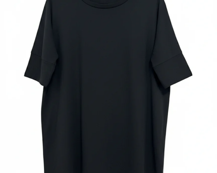 Choice Black Relaxed Fit Short Sleeve Viscose Top