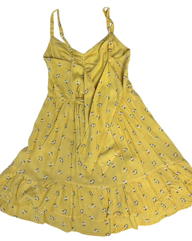 Hollister Yellow Floral Ruffle Mini Dress