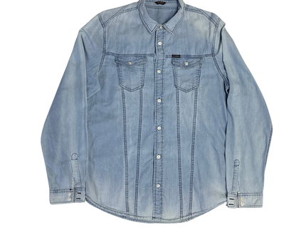 Guess Light Blue Denim Long Sleeve Shirt