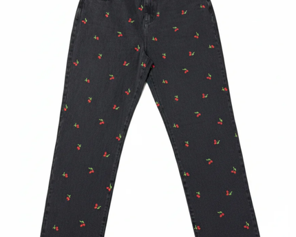 Forever 21+ Premium Black Cherry Embroidered Denim Jeans W/Tags