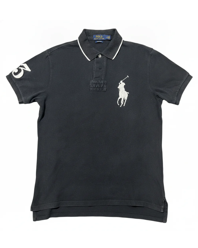 Polo Ralph Lauren Black Big Pony Custom Fit Polo Shirt