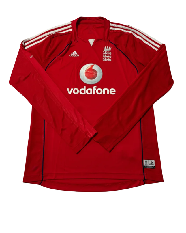 Adidas Red England Cricket Team Long Sleeve Jersey
