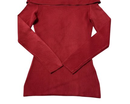 REISS Red Off-the-Shoulder Knit Sweater