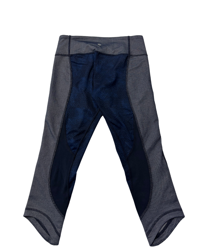 Lululemon Navy Blue/Grey Paneled Performance Cropped Leggings