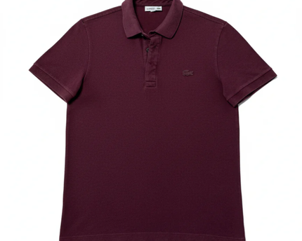 Lacoste Burgundy Regular Fit Short Sleeve Pique Polo Shirt