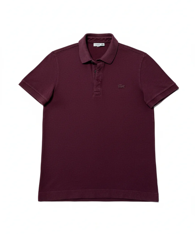 Lacoste Burgundy Regular Fit Short Sleeve Pique Polo Shirt