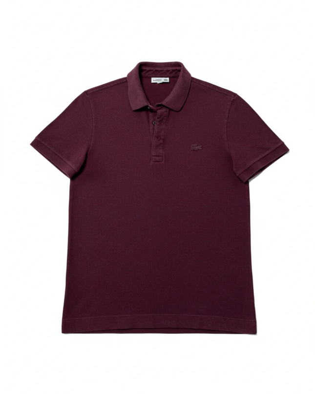 Lacoste Burgundy Regular Fit Short Sleeve Pique Polo Shirt