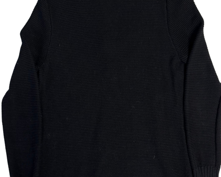 Ralph Lauren Black Toggle Neck Ribbed Knit Sweater