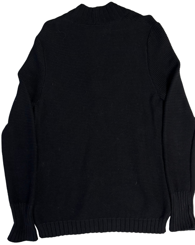 Ralph Lauren Black Toggle Neck Ribbed Knit Sweater