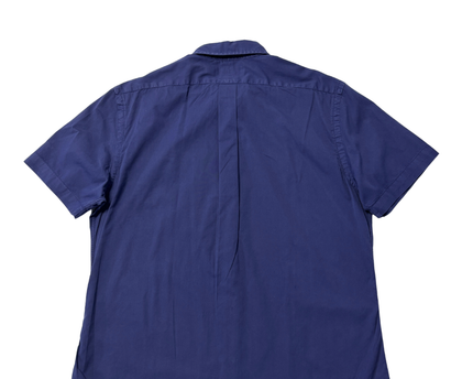 Ralph Lauren Blue Slim Fit Feather Weight Twill Short Sleeve Shirt