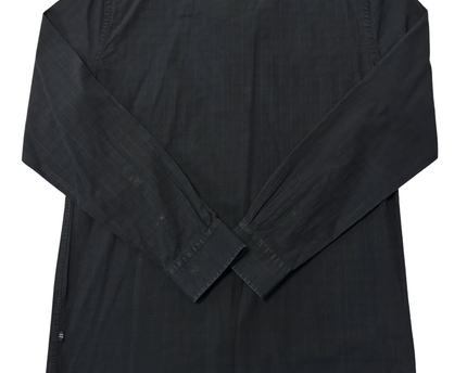 Nautica Black Grid Pattern Classic Fit Long Sleeve Shirt