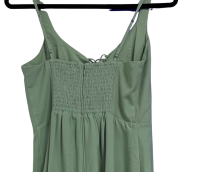 Abercrombie & Fitch Sage Green Corset-Style Midi Dress
