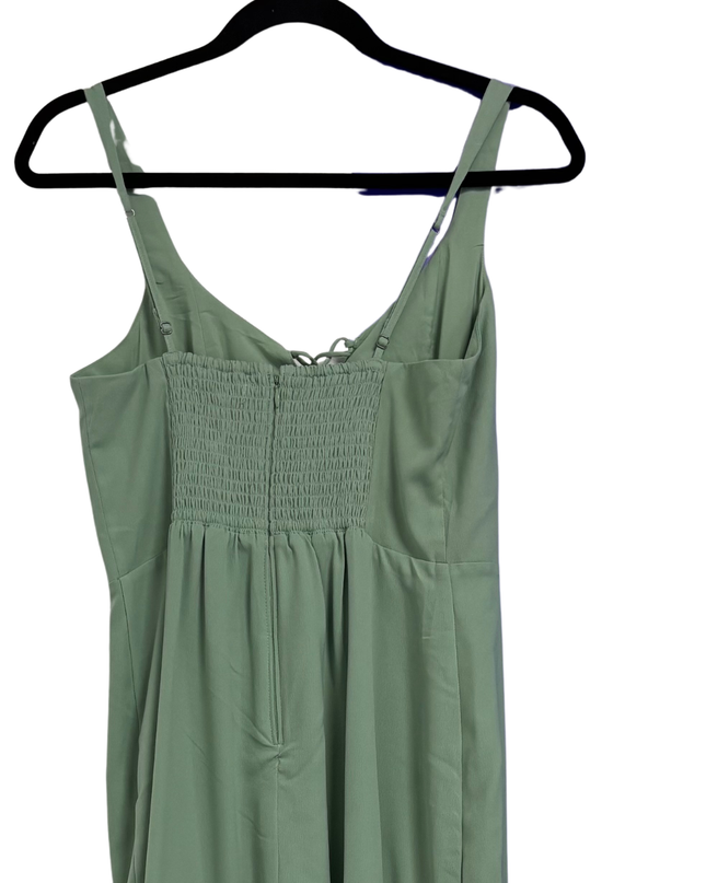Abercrombie & Fitch Sage Green Corset-Style Midi Dress