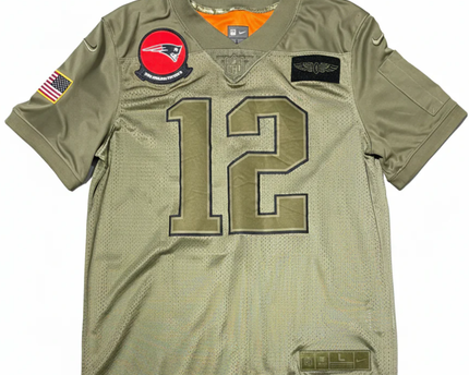 Nike Olive New England Patriots Tom Brady Salute to Service Jersey