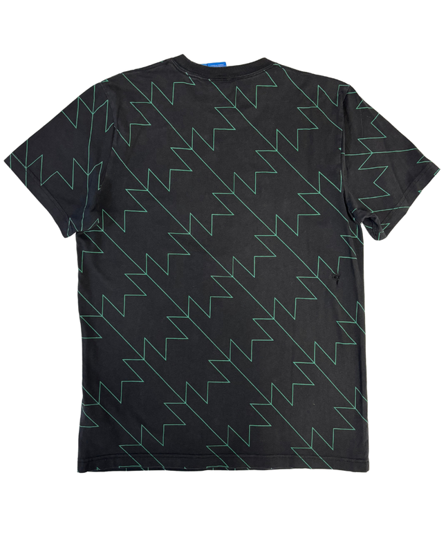 Adidas Black Graphic Trefoil Zig-Zag Print Tee