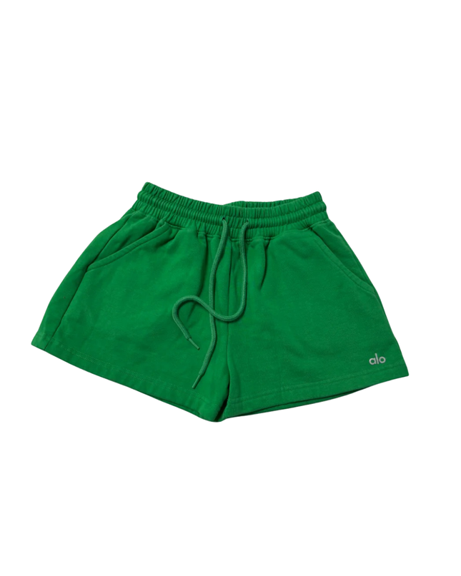 Alo Yoga Green Fleece Lounge Sweat Shorts
