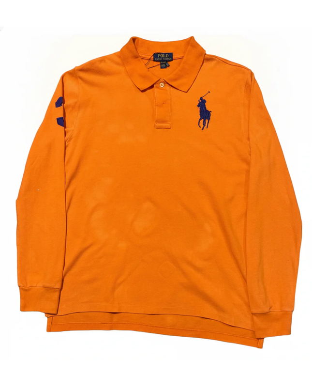 Polo Ralph Lauren Orange Long-Sleeve Big Pony Polo Shirt