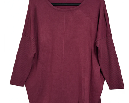 ONIX Maroon Oversized Cotton Knit Sweater