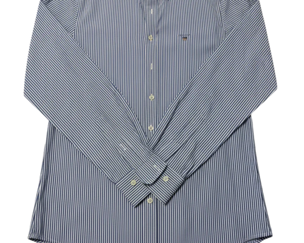 GANT Blue/White Striped Broadcloth Banker Slim Shirt