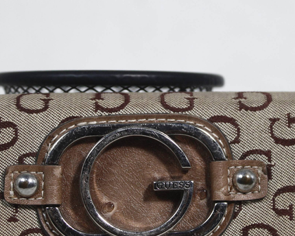 Guess Brown Monogram Logo Wallet Clutch