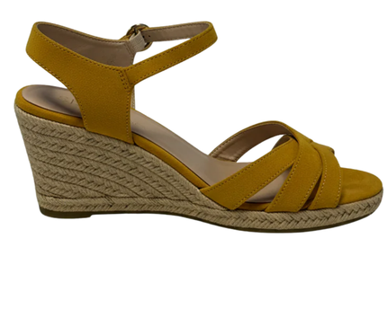 ABI Yellow Suede Espadrille Wedge Sandals