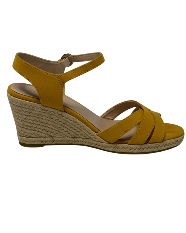 ABI Yellow Suede Espadrille Wedge Sandals