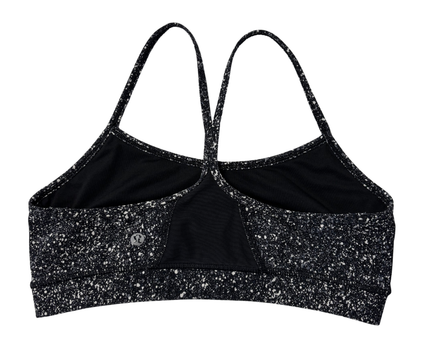 Lululemon Black/White Speckled Y-Back Sports Bra