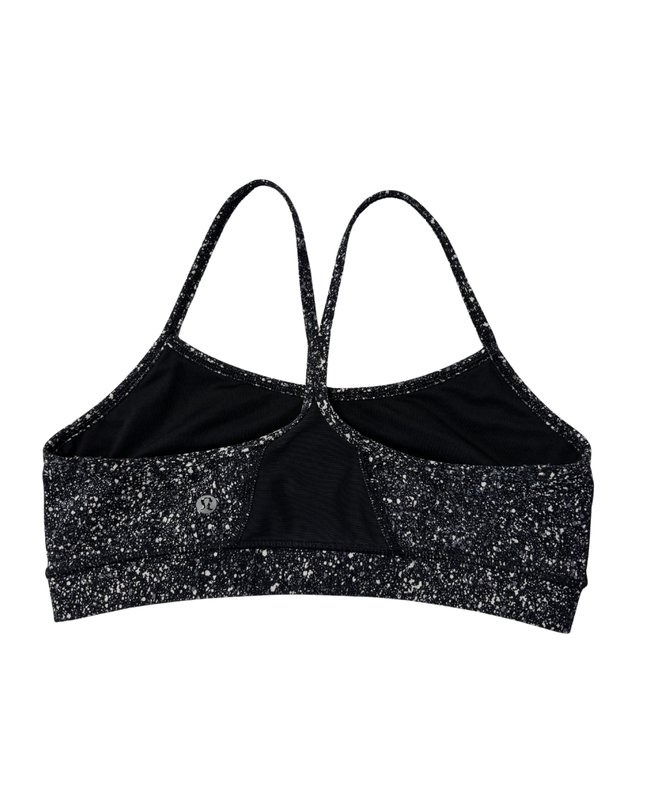 Lululemon Black/White Speckled Y-Back Sports Bra