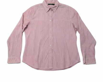Lauren Ralph Lauren Pink Striped Long Sleeve Button Down Shirt