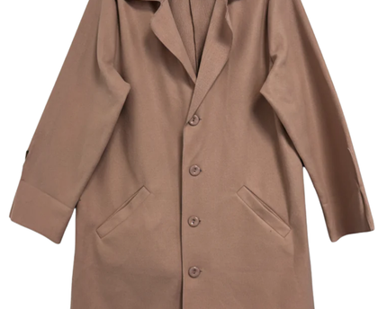 Mauve Notched Lapel Mid-Length Coat
