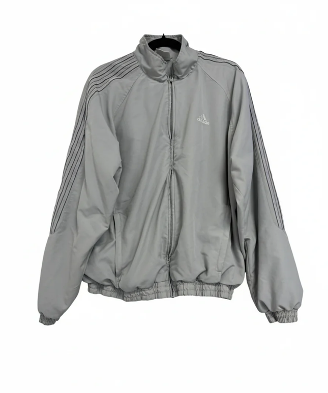 Adidas Grey Classic Three-Stripe Lightweight Track Jacket