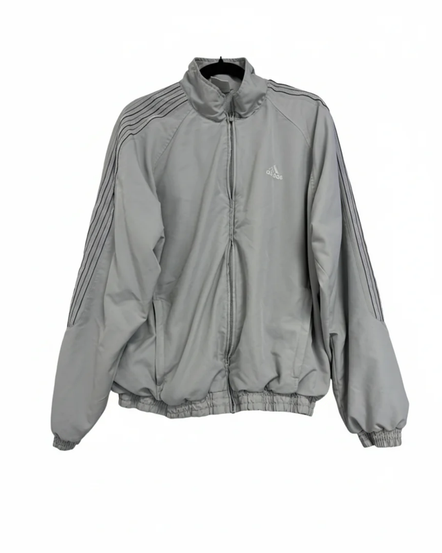 Adidas Grey Classic Three-Stripe Lightweight Track Jacket