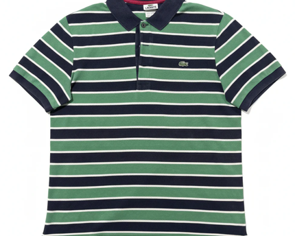 Lacoste Green/Navy Striped Polo Shirt