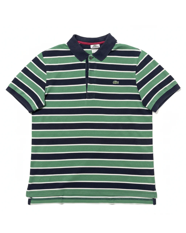 Lacoste Green/Navy Striped Polo Shirt