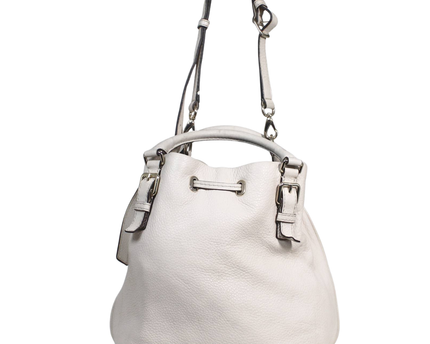 Kate Spade Off-white Pebbled Leather Drawstring Bucket Bag