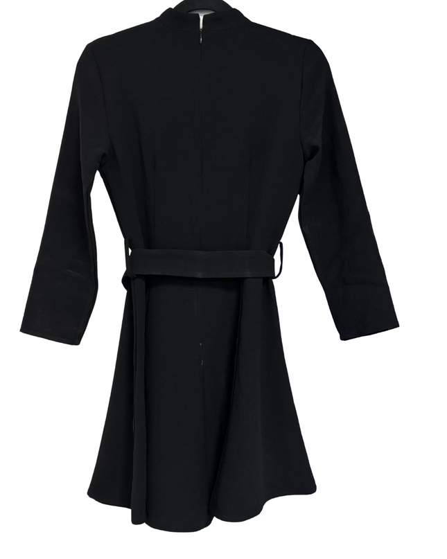 Zara Black Belted Long Sleeve Mini Dress