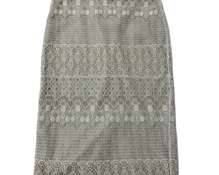 Bar III Cream Lace Overlay Pencil Skirt
