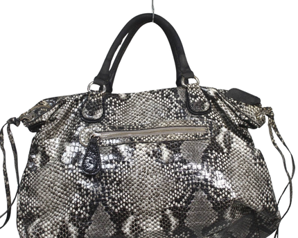 Guess Grey/Black Snakeskin Pattern Satchel Handbag