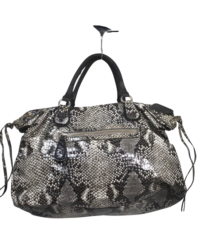 Guess Grey/Black Snakeskin Pattern Satchel Handbag